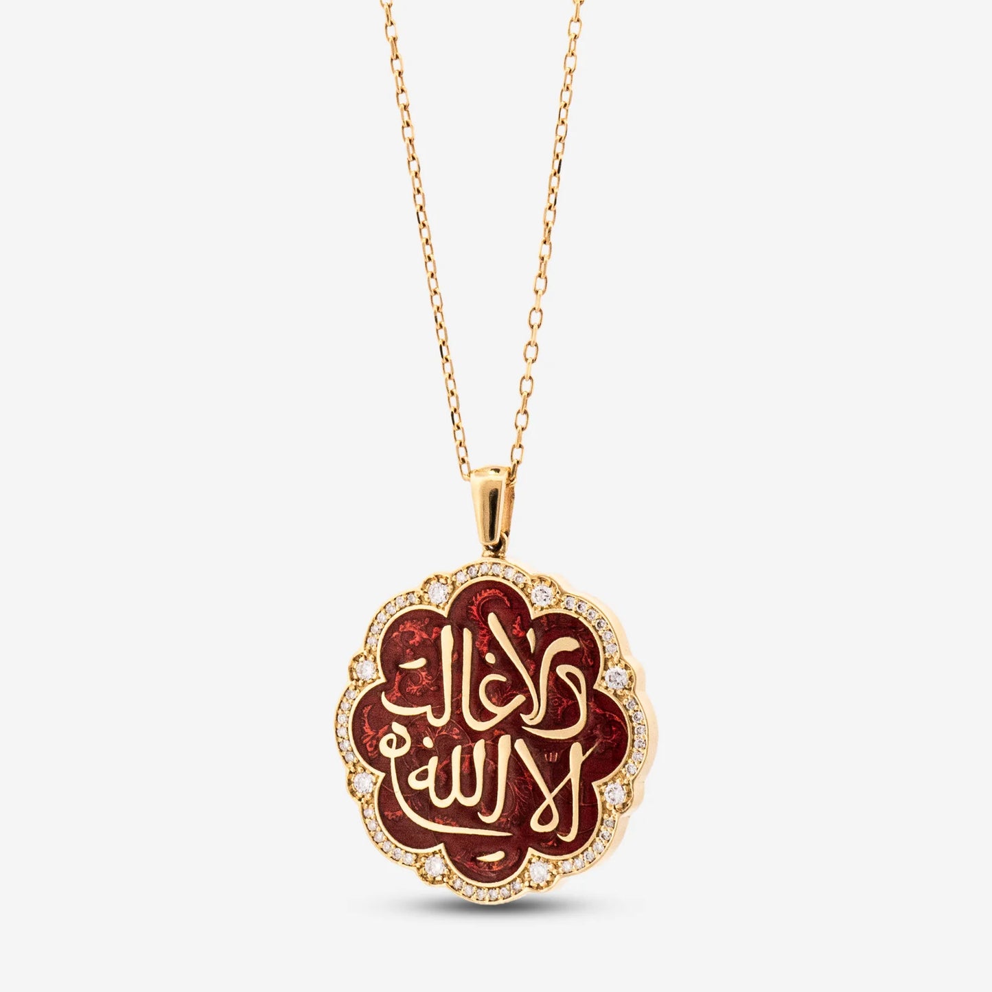 18K Gold Diamond Ruby Unity Necklace