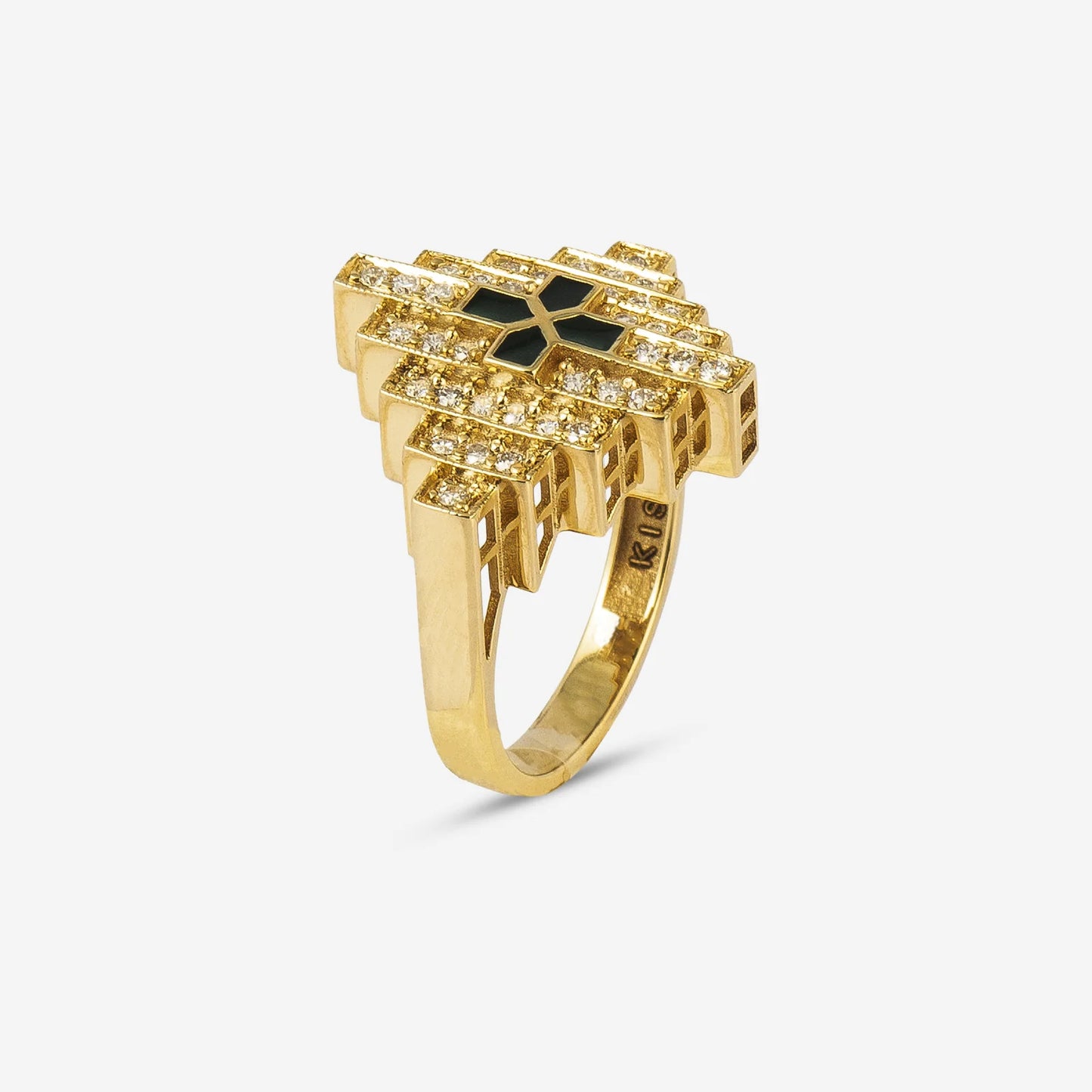 18K Gold Diamond Layered Ring