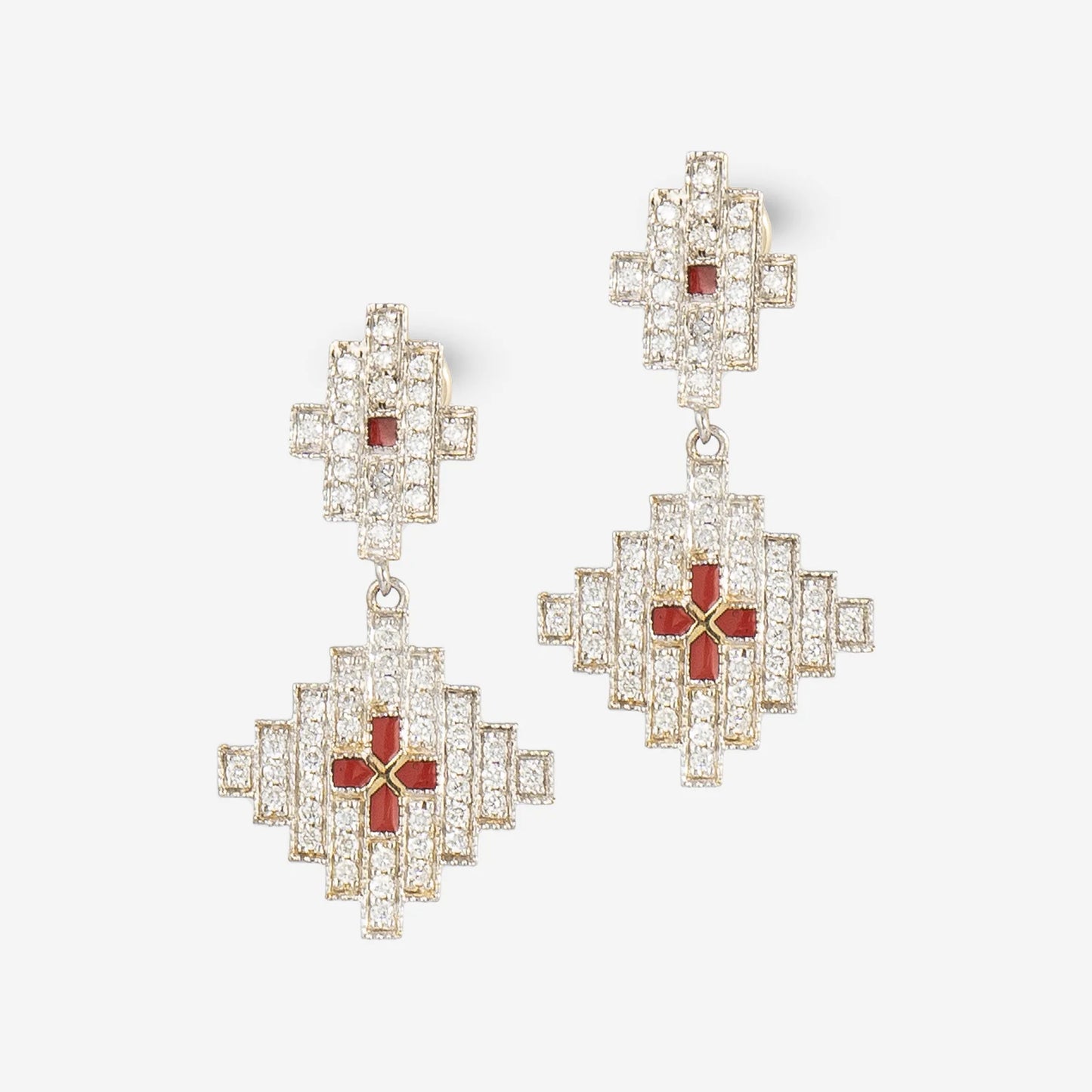 18K Gold Geometric Step Earrings