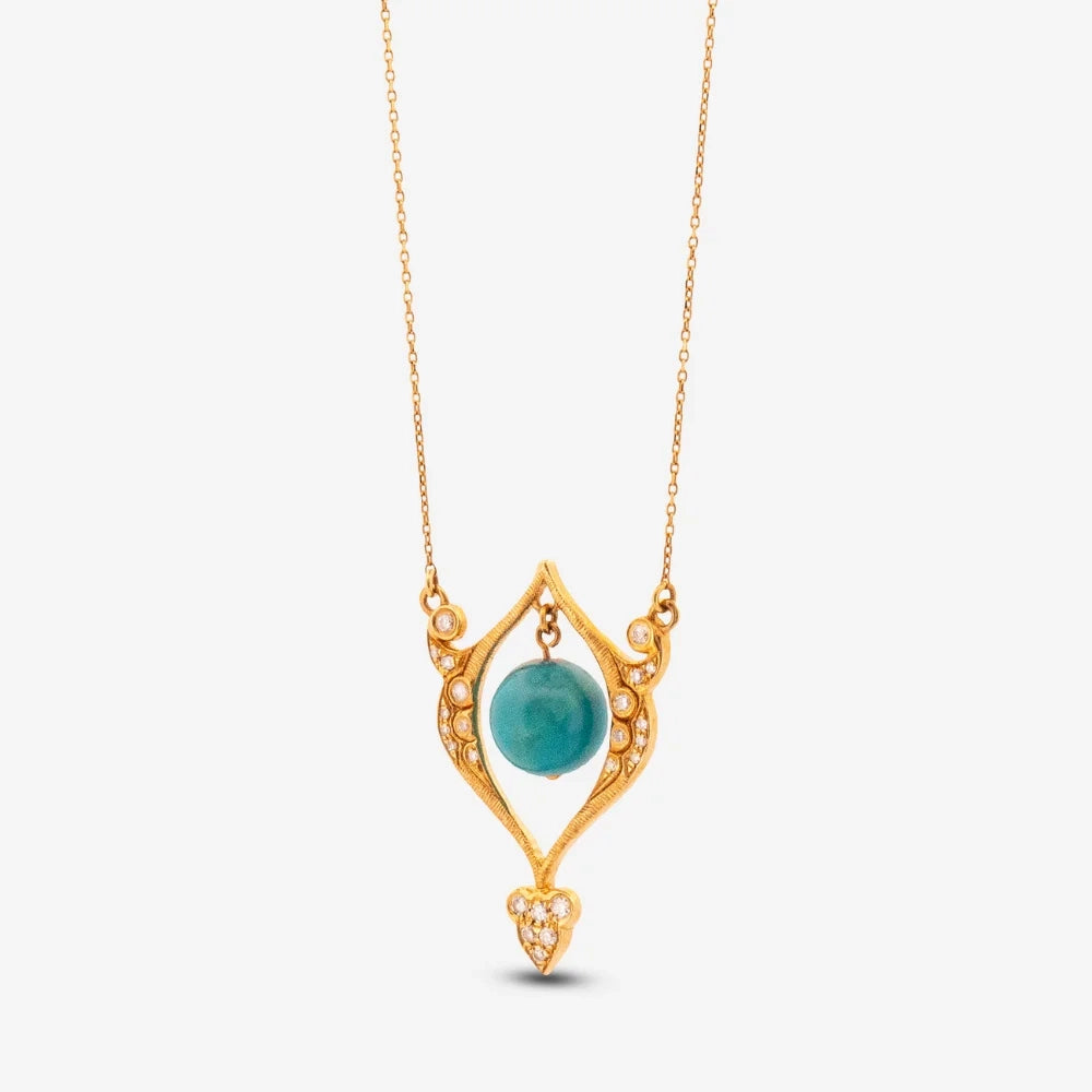 18K Gold Mysterious Eye Necklace