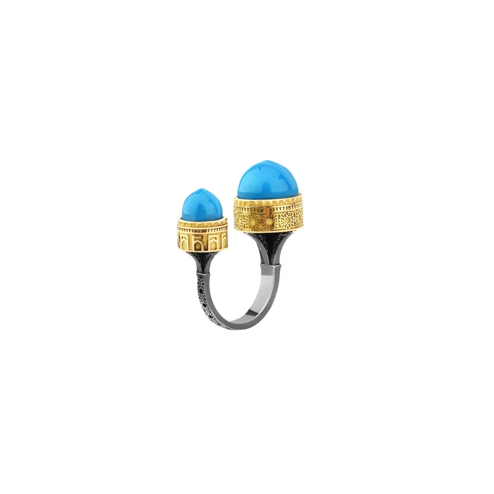 18K Gold Double Dome Ring