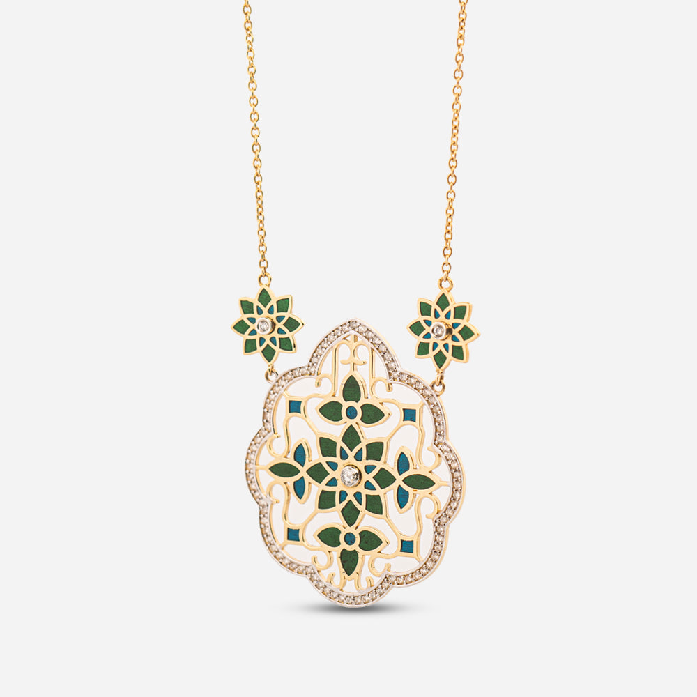18K Gold Heart Window Necklace