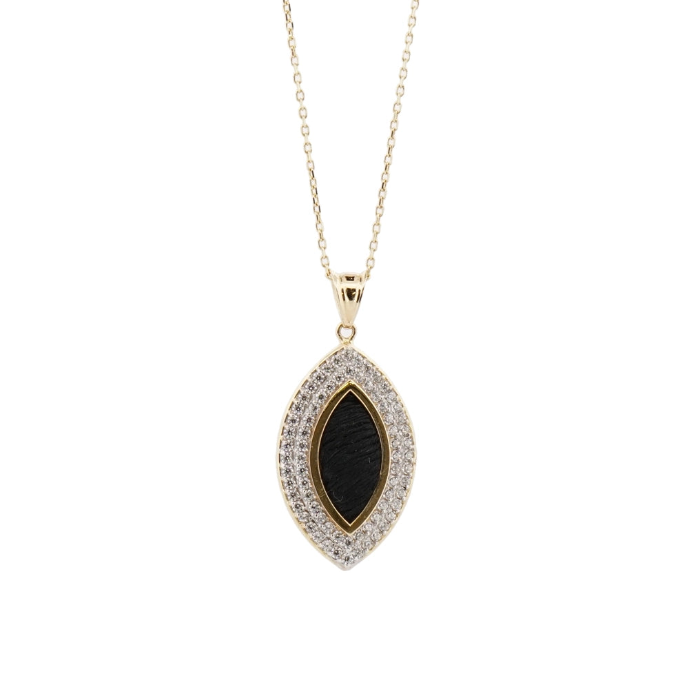 18K Gold Zircon Necklace