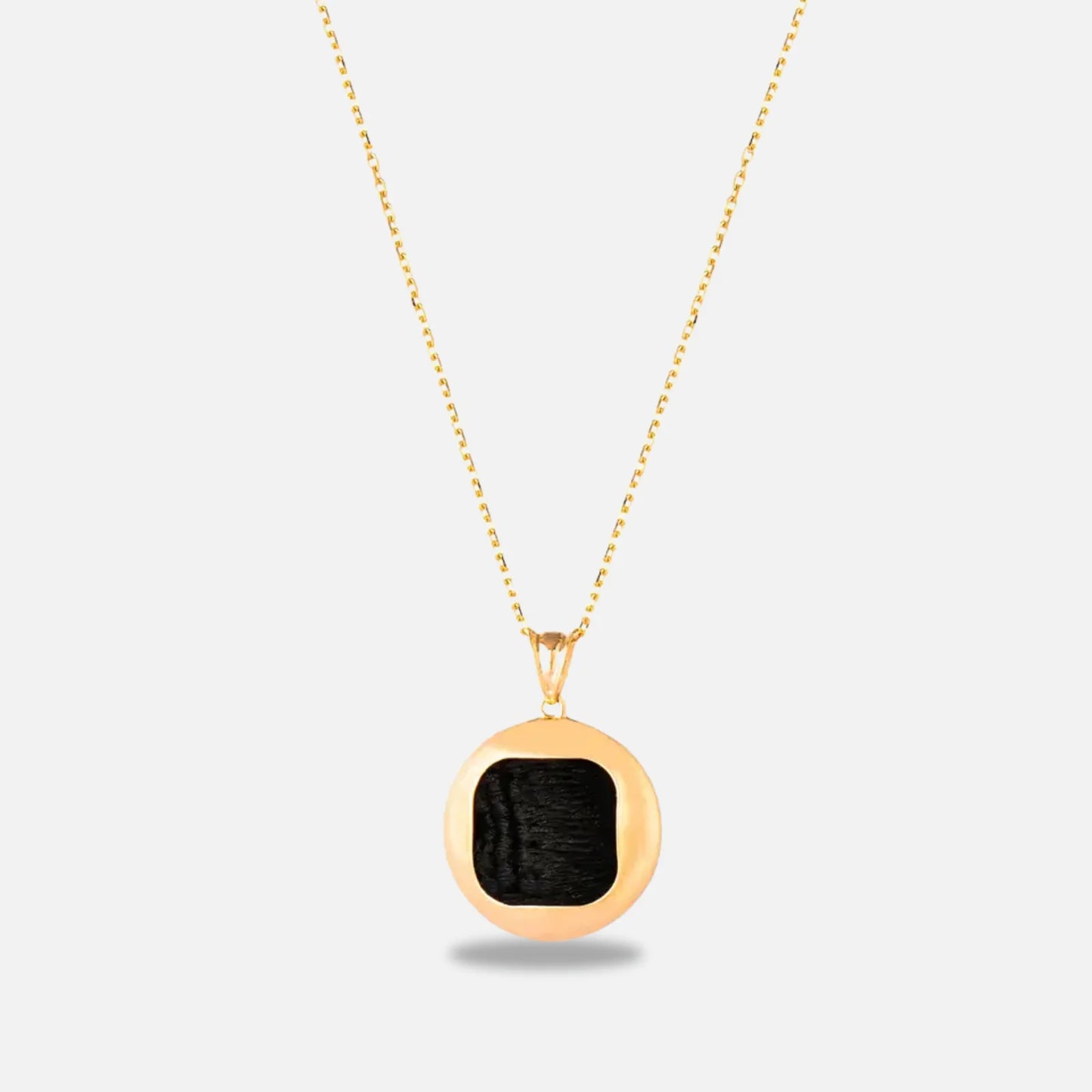 18K Gold Kiswah Al-Kaabah Rounded Square Necklace