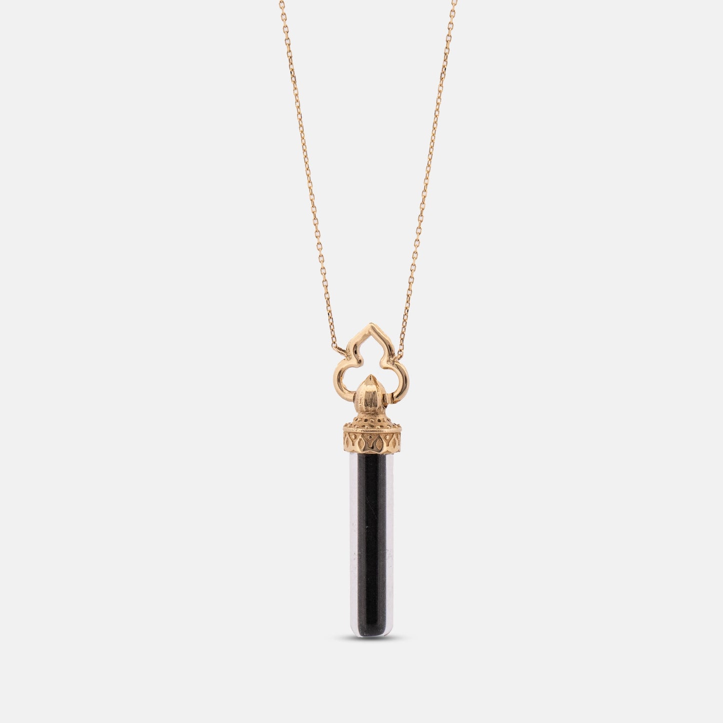 18K Gold Kiswah Al-Kaabah Glass Tube Necklace