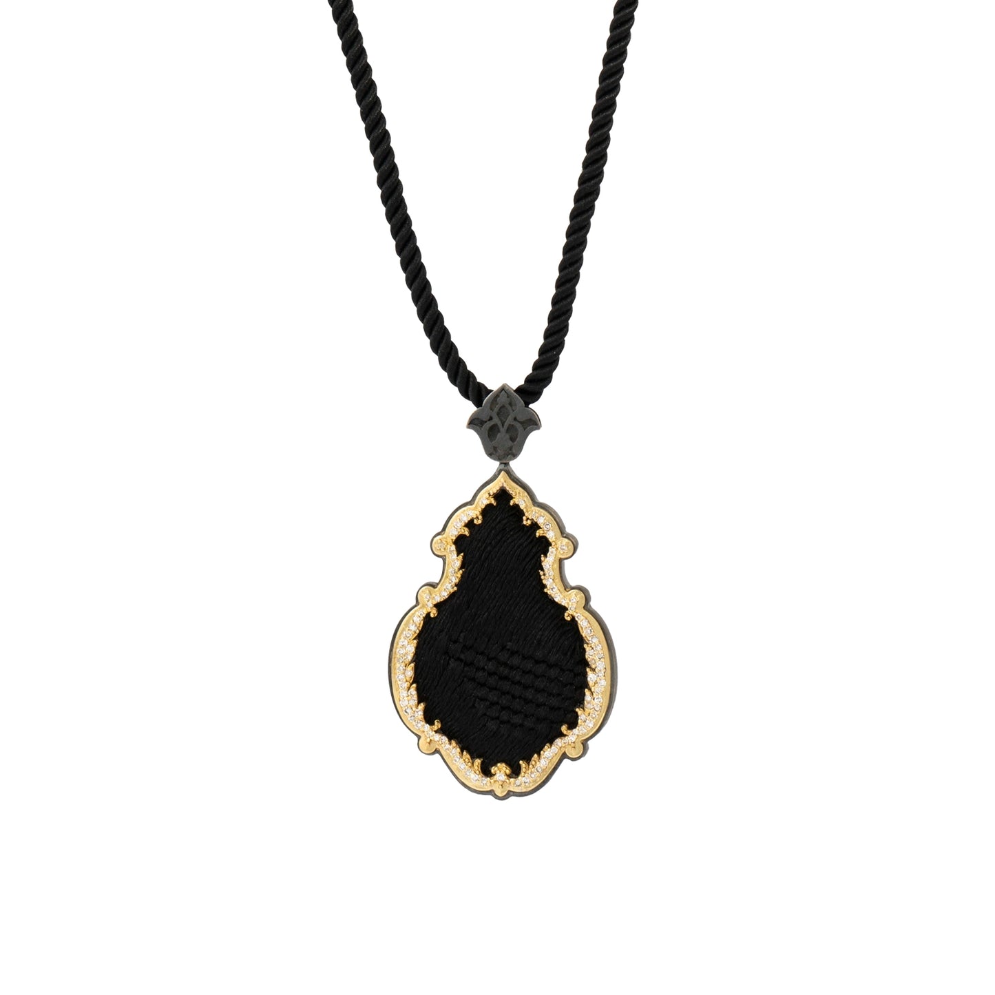 18K Gold Diamond Kiswah Al-Kaabah Qandeel Necklace