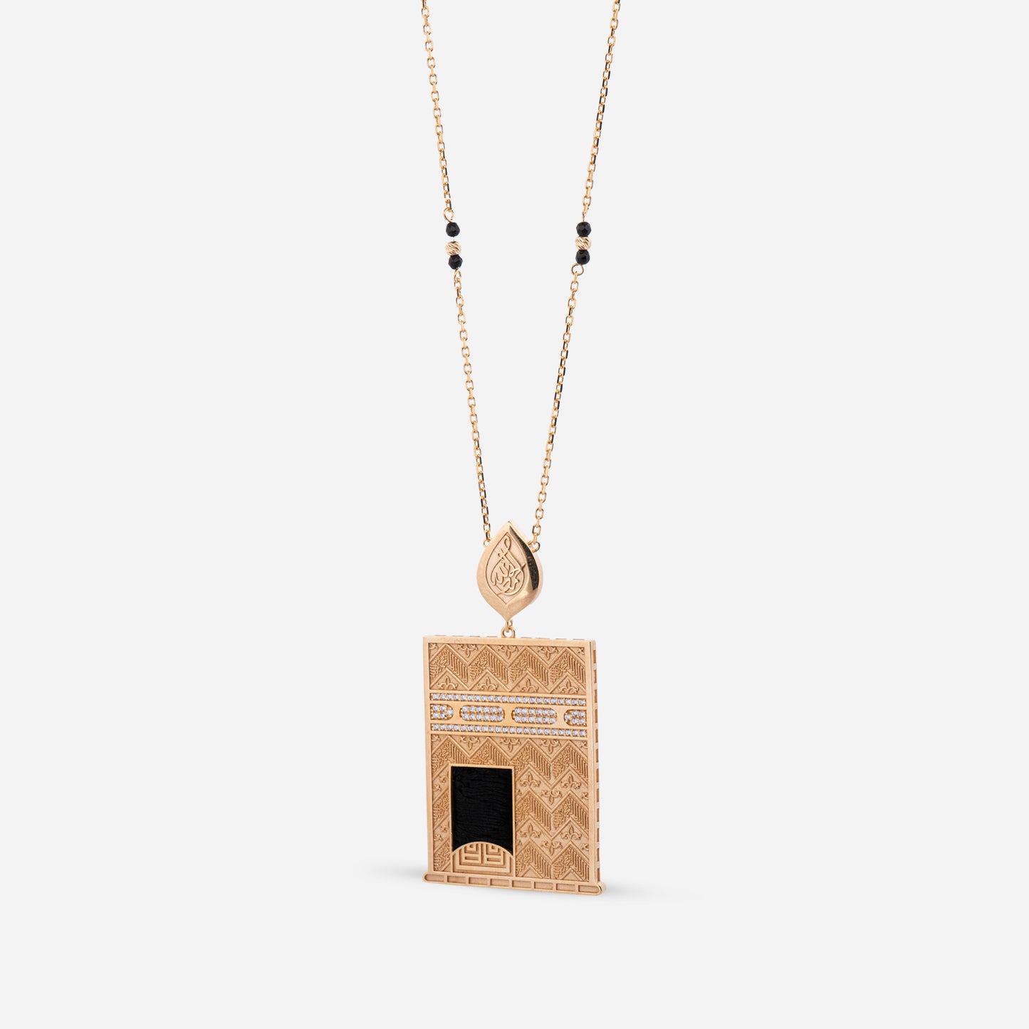 18K Gold Diamond Kaaba Gate Necklace