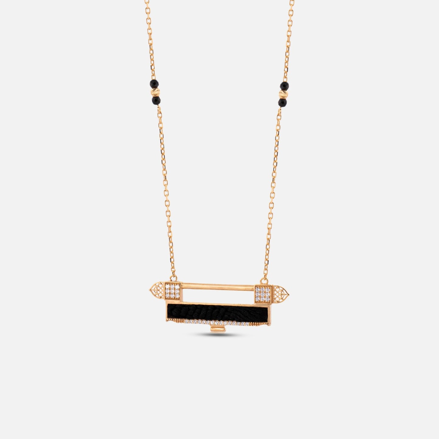 18K Gold Diamond Kiswah Al-Kaabah Light Flood Necklace
