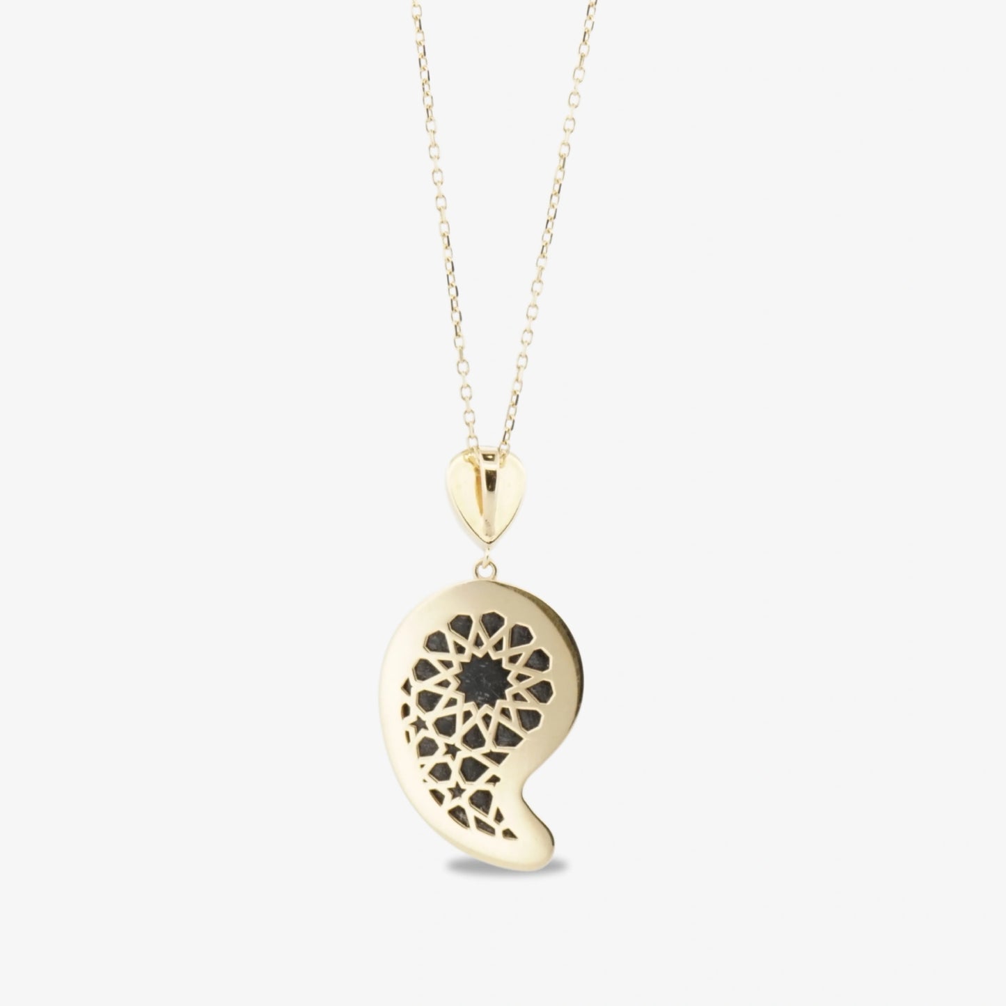 18K Gold Kiswah Al-Kaabah Vav Drop Necklace