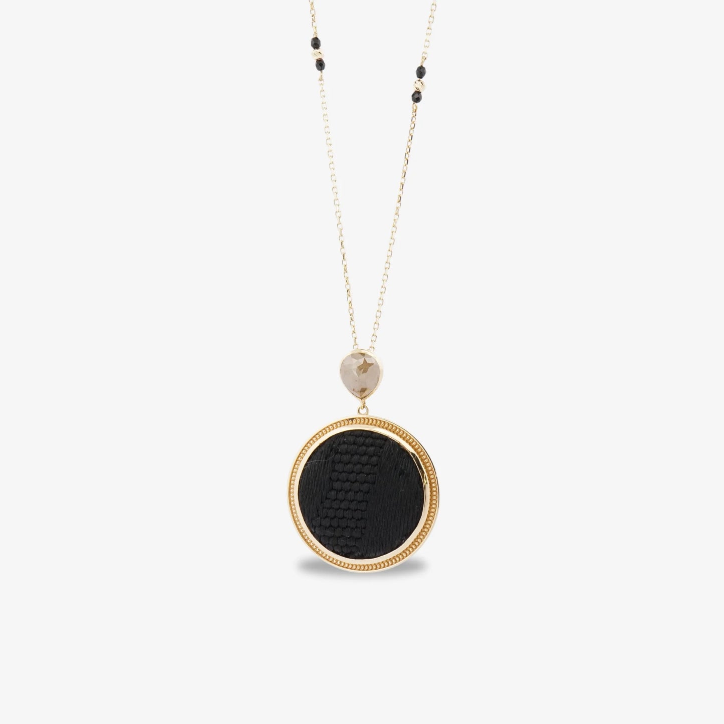 18K Gold Diamond Kiswah Al-Kaabah Round Necklace
