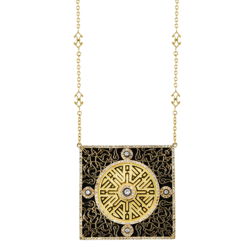 18K Gold Diamond Sun Sparkle Necklace