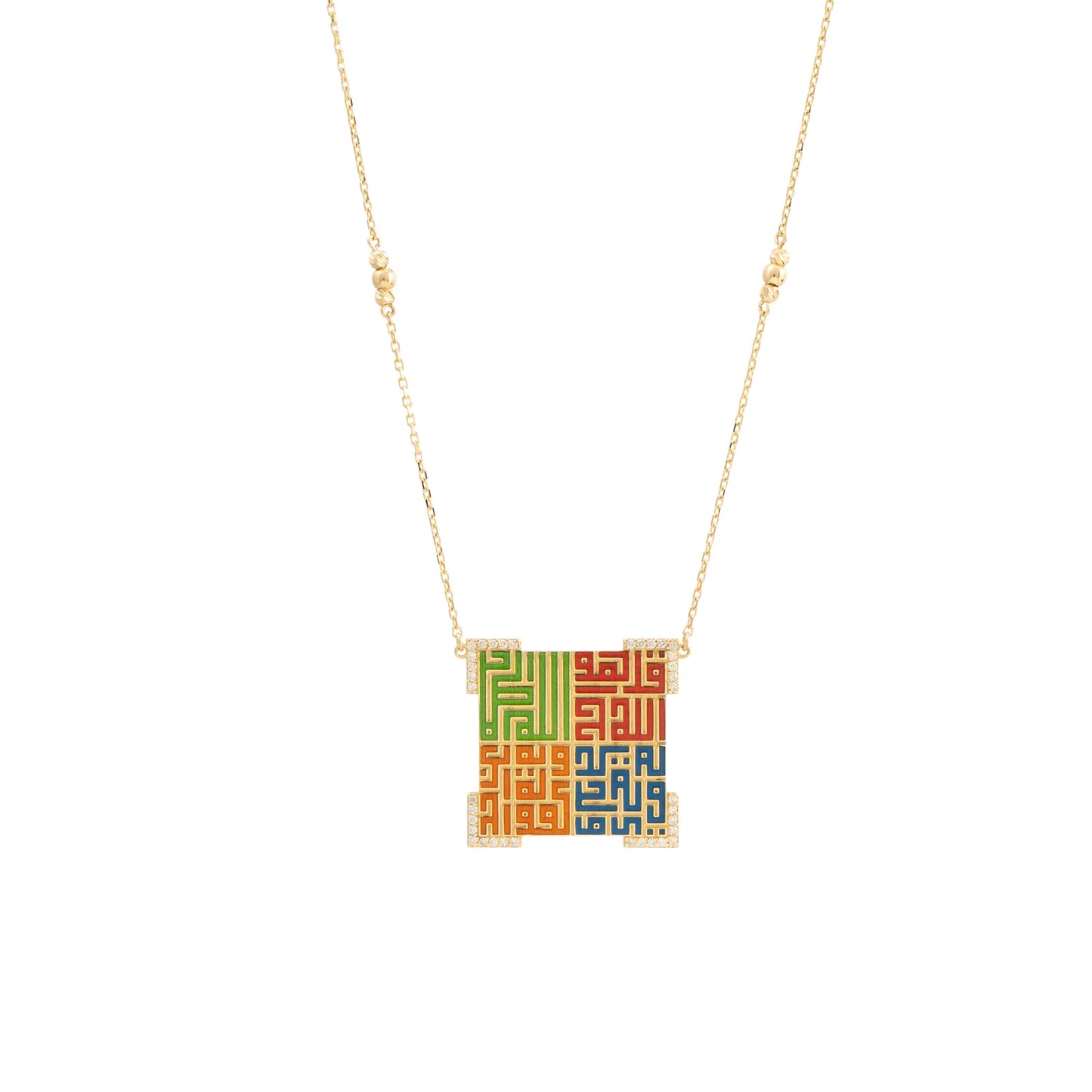 18K Gold Diamond Four-Door Necklace