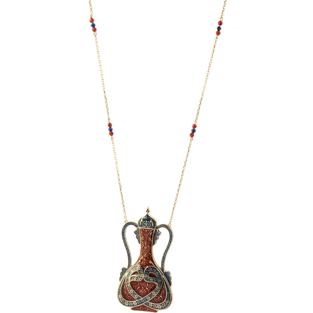 18K Gold Mine-Inlaid Palace Ewer Necklace