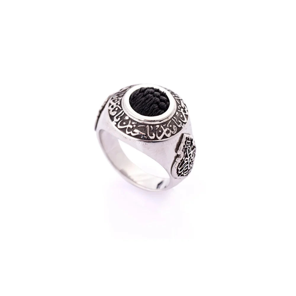 925 Sterling Silver Sapphire Kiswah Al-Kaabah Ring