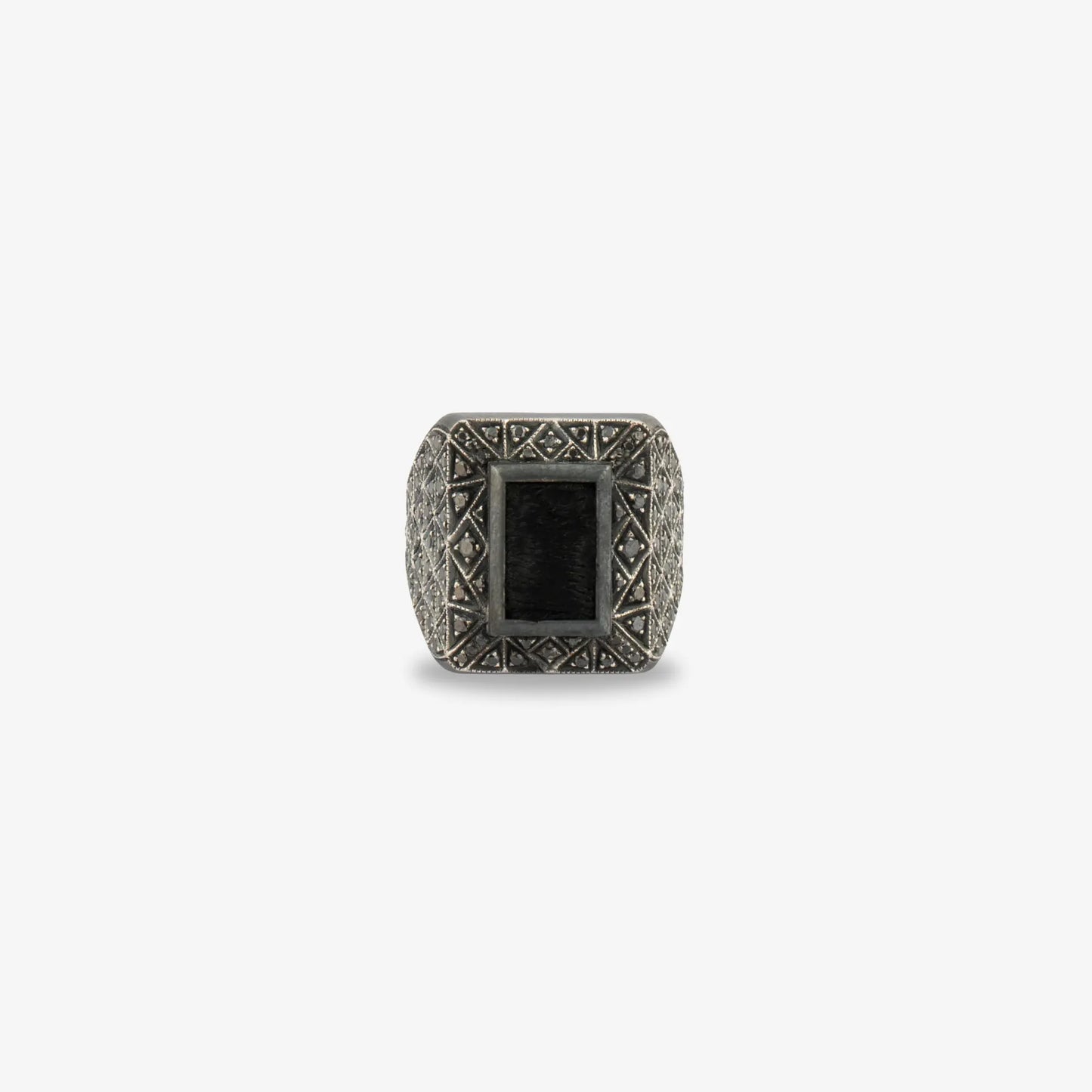 925 Sterling Silver Diamond Kiswah Al-Kaabah Nakş-ı Ring