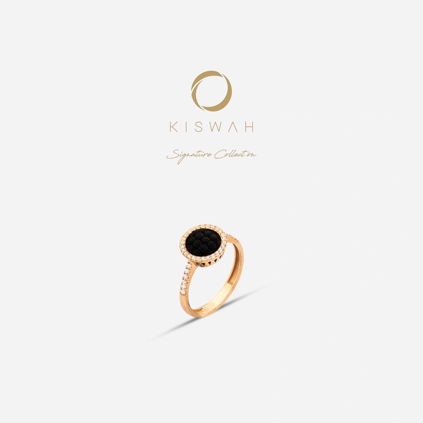 925 Sterling Silver Gold-Plated Kiswah Al-Kaabah Modern Ring