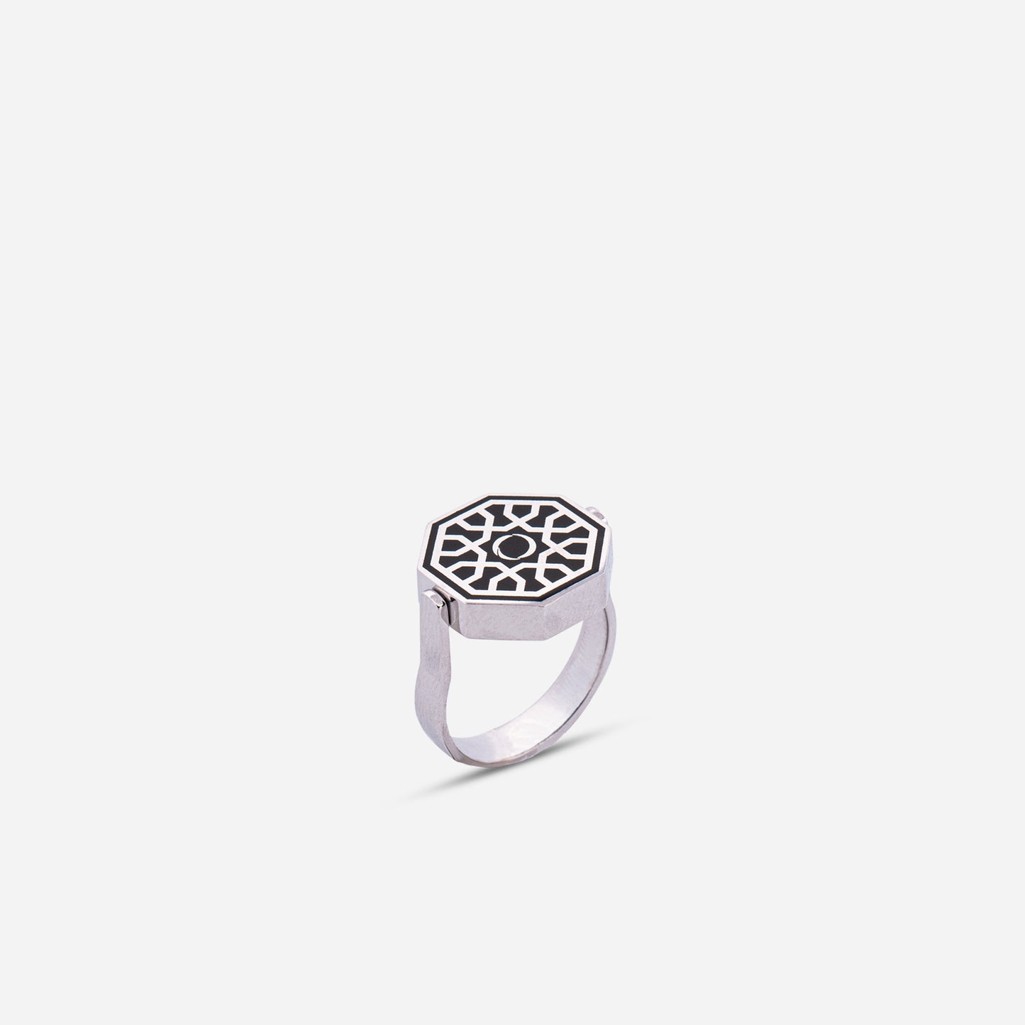 925 Sterling Silver Kiswah Al-Kaabah Zircon Double-Sided Ring