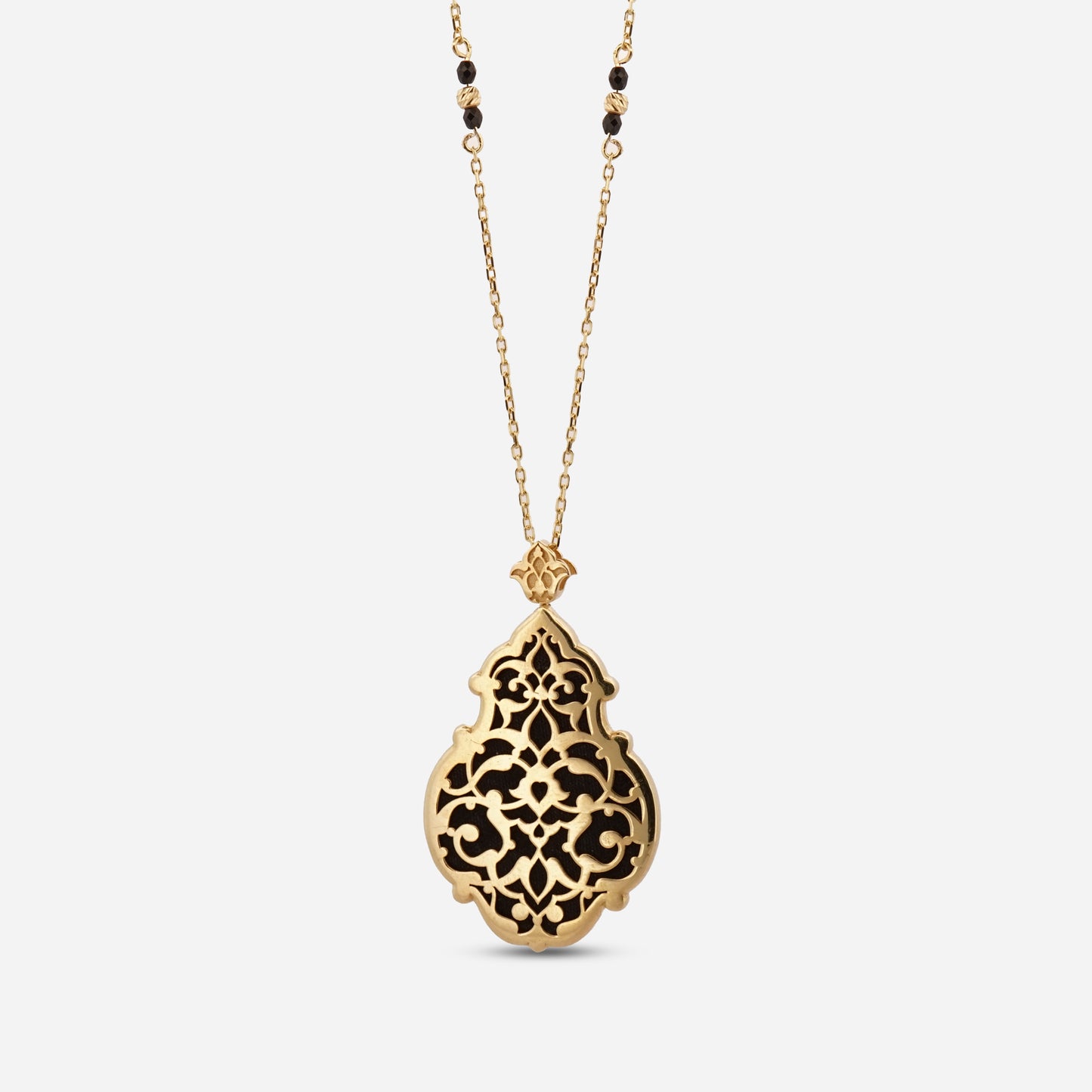 925 Sterling Silver Gold-Plated Zircon Kiswah Al-Kaabah Qandeel Necklace
