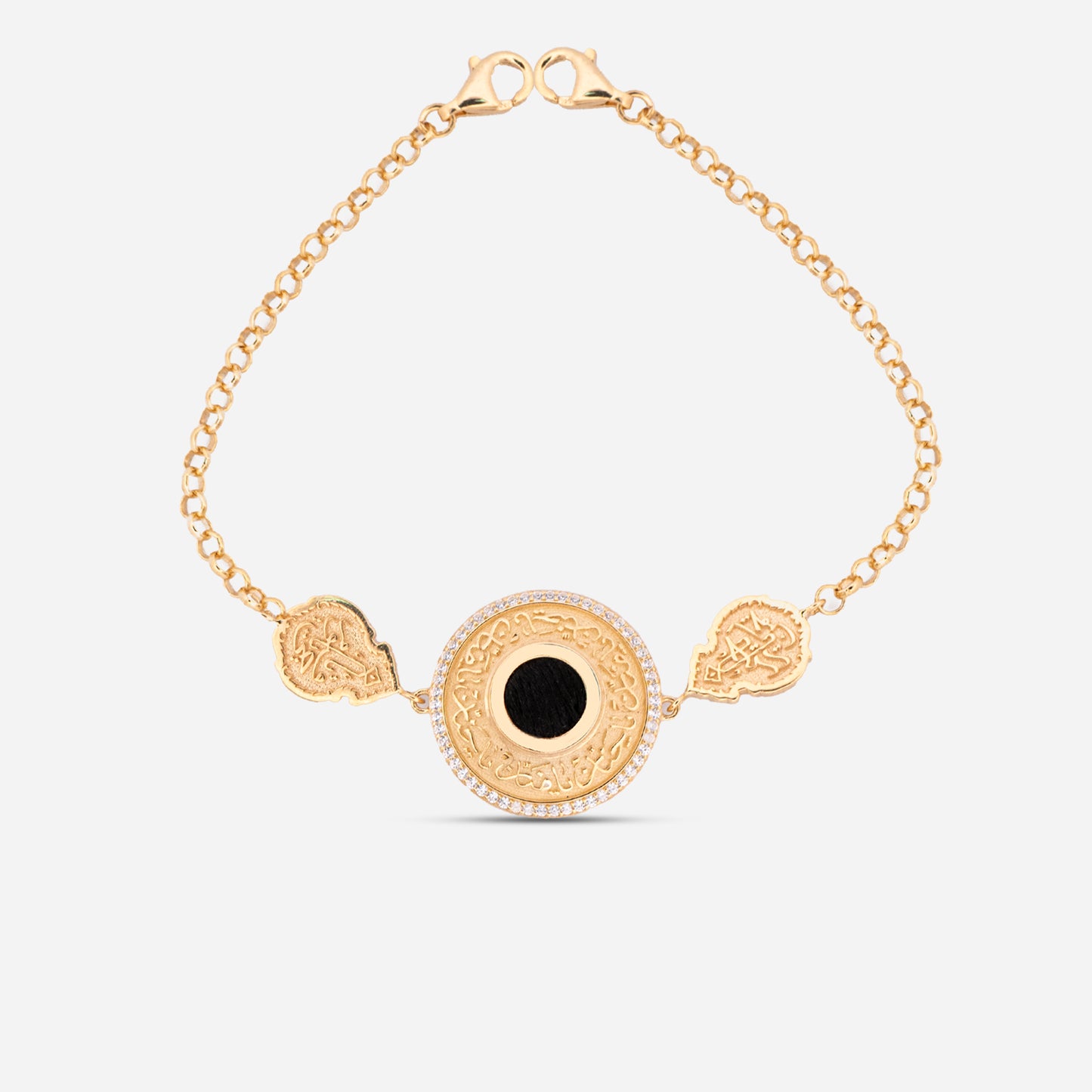 925 Sterling Silver Gold-Plated Kiswah Al-Kaabah Ya Hannan Ya Mannan Bracelet