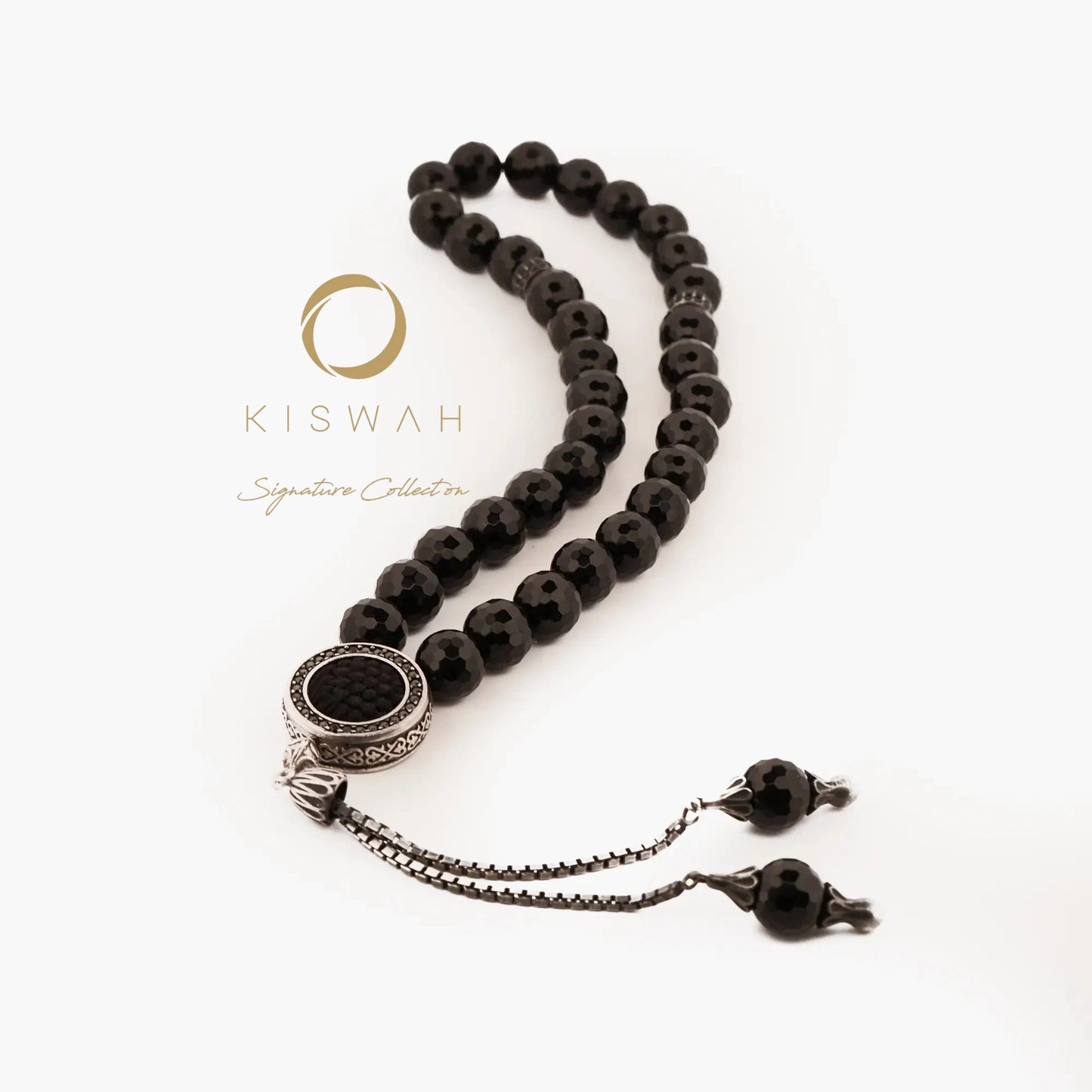 925 Sterling Silver Kiswah Al-Kaabah Round 33-Bead Prayer Beads
