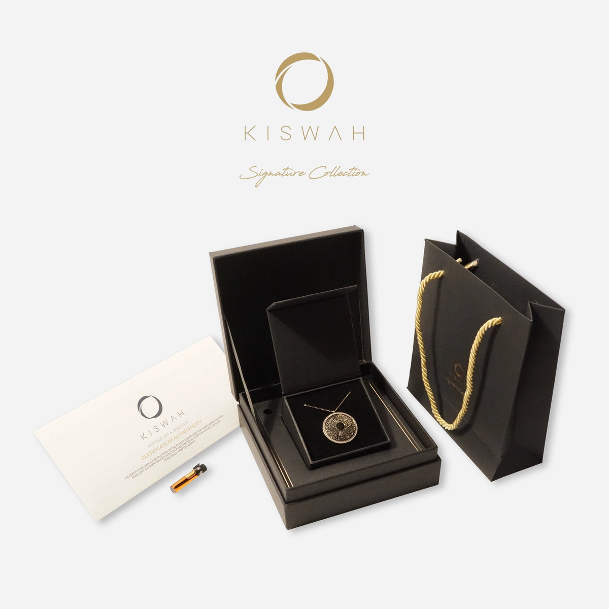 925 Sterling Silver Gold-Plated Kiswah Al-Kaabah Surah Al-Ikhlas Samadiyyah Necklace