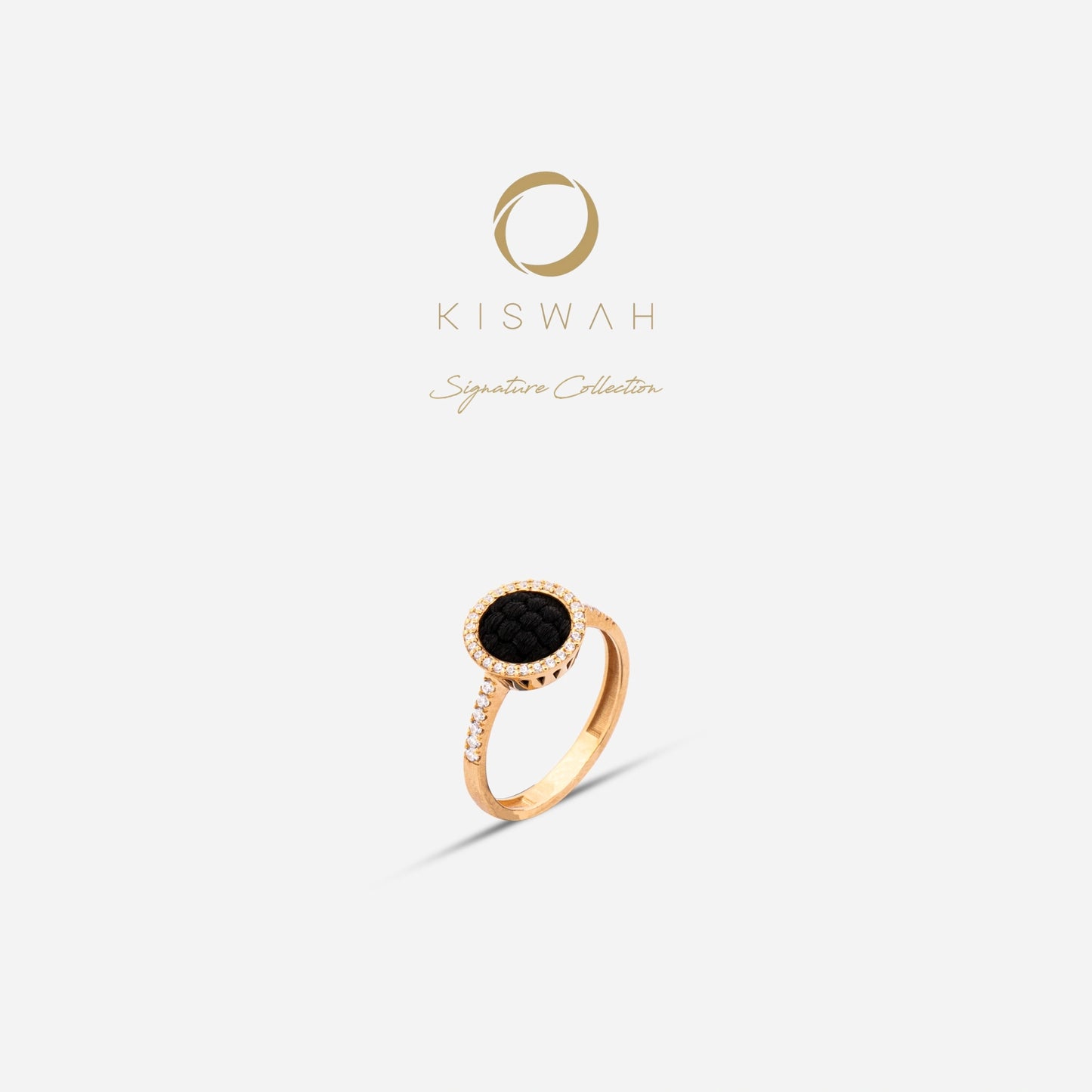 925 Sterling Silver Gold-Plated Kiswah Al-Kaabah Modern Ring
