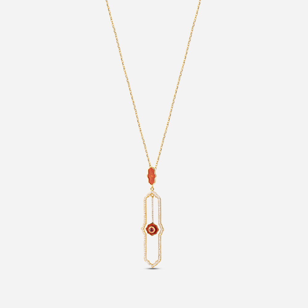 18K Gold Diamond Maghreb Sun Necklace
