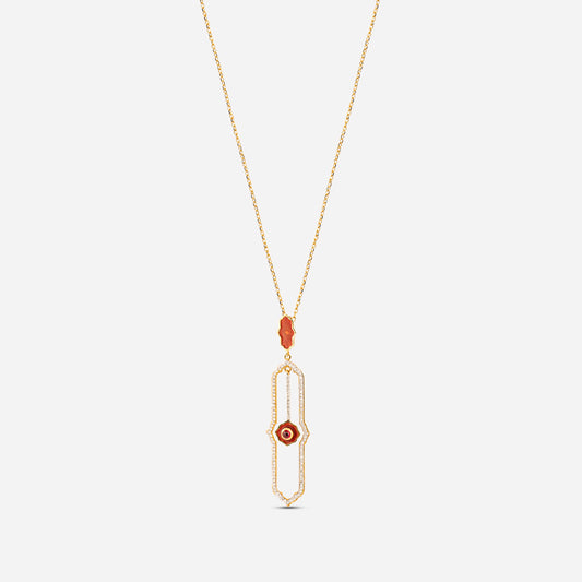 18K Gold Diamond Maghreb Sun Necklace