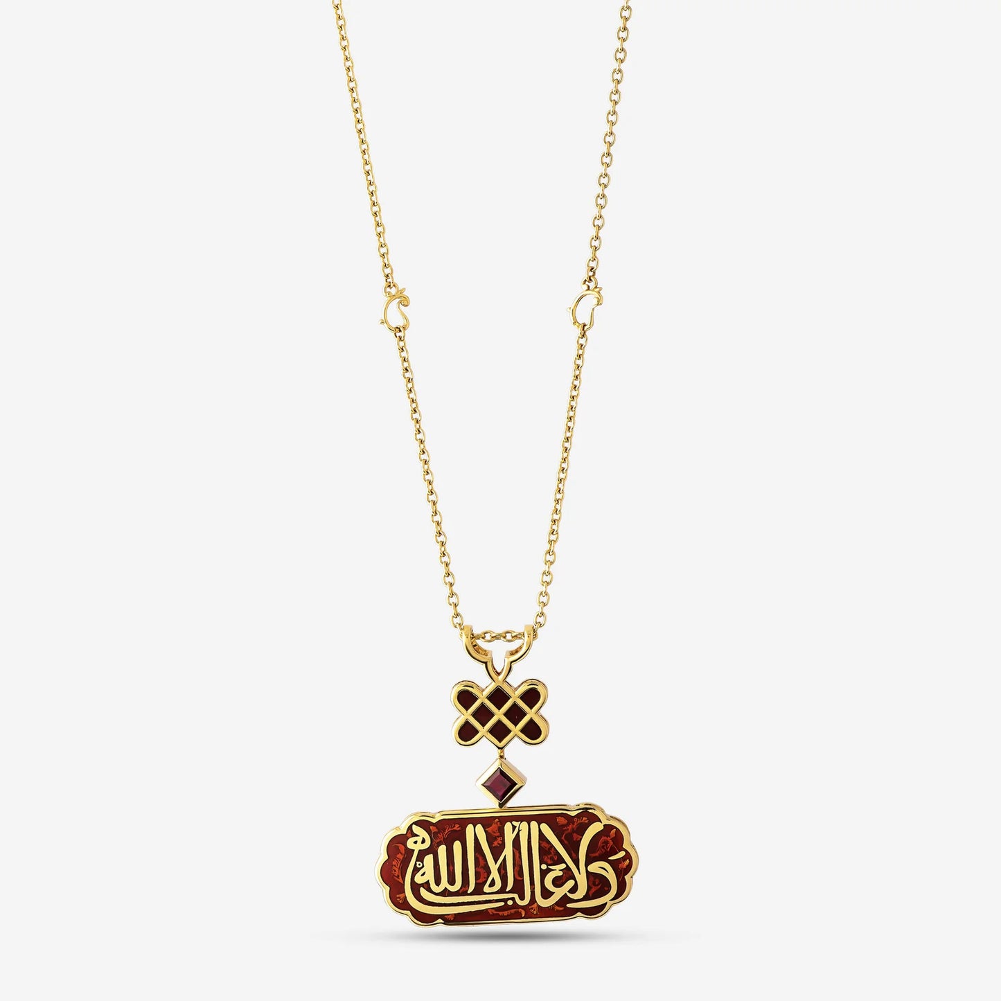18K Gold Ruby Hat Andalusian Necklace