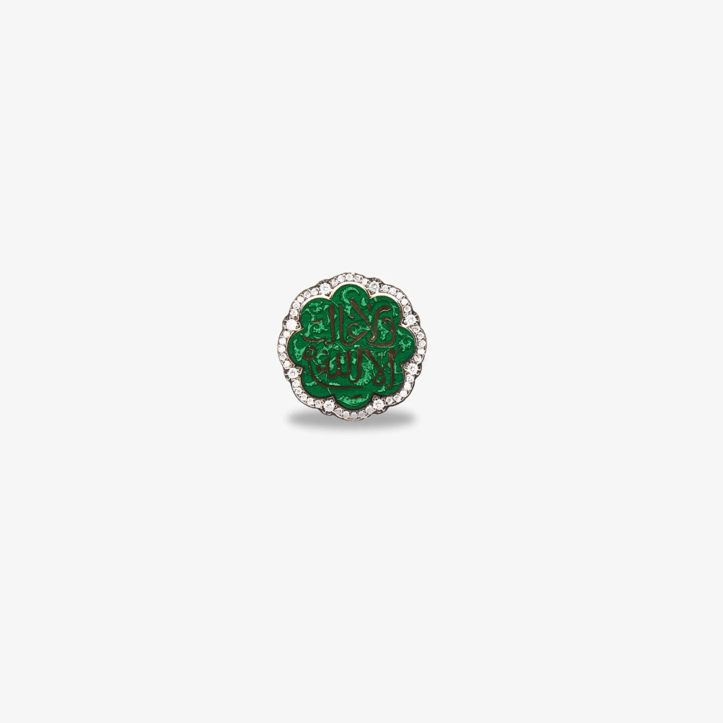 18K Gold Green Enamel Ring