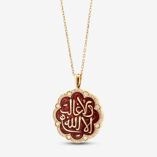 18K Gold Diamond Ruby Unity Necklace