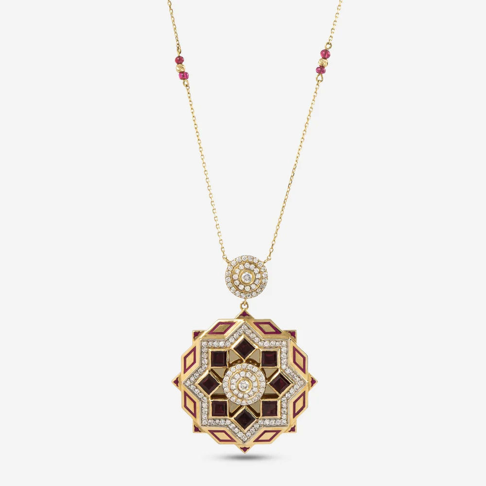 18K Gold Diamond Life Cycle Necklace