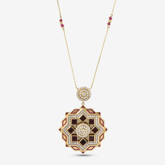 18K Gold Diamond Life Cycle Necklace