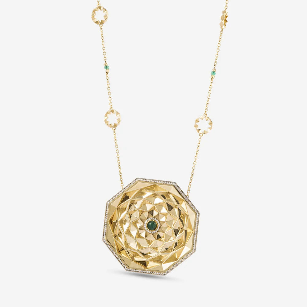18K Gold Diamond Ancestral Geometry Necklace