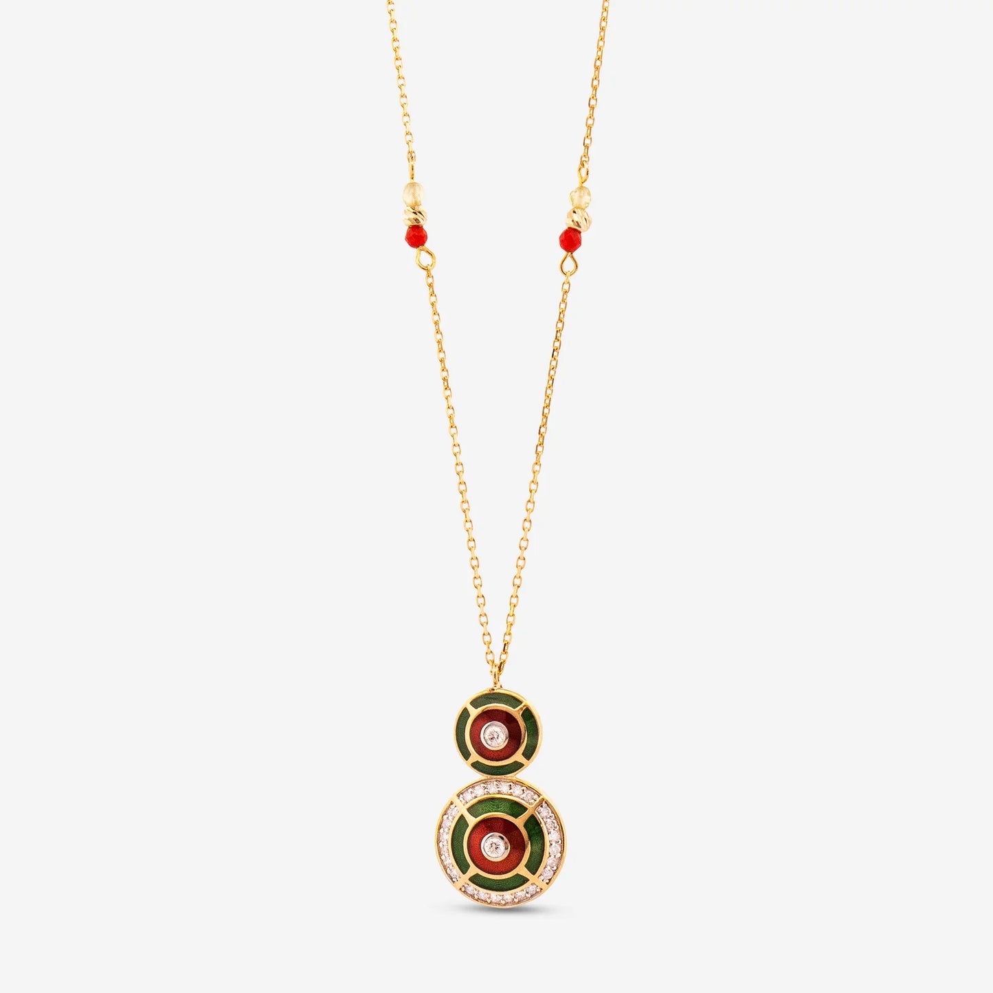 18K Gold Diamond Architectural Arch Necklace