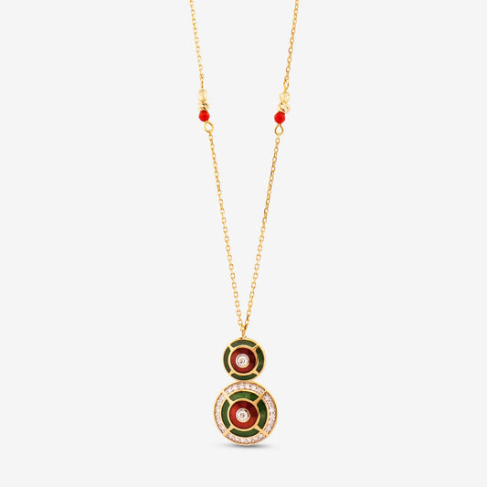 18K Gold Diamond Architectural Arch Necklace