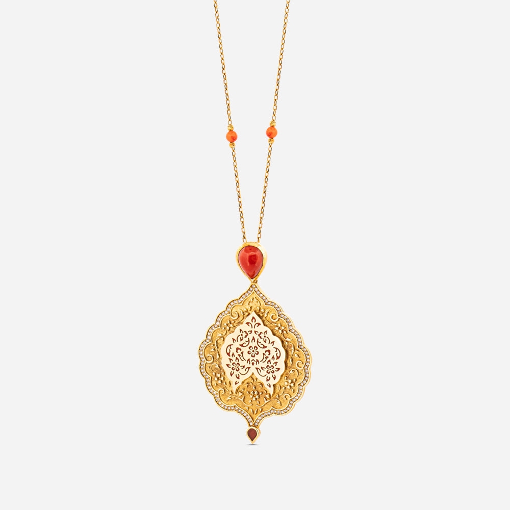 18K Gold Diamond Harem Rose Necklace