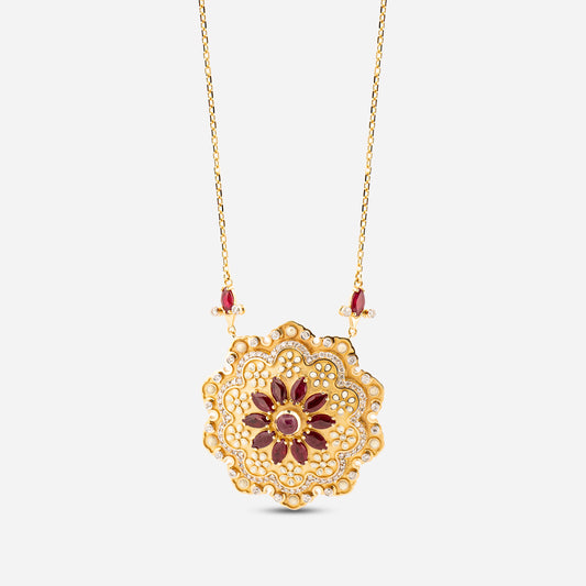 18K Gold Diamond Gevher Şad Necklace