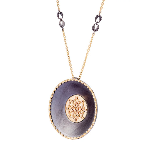 18K Gold Diamond Holy Seal Necklace