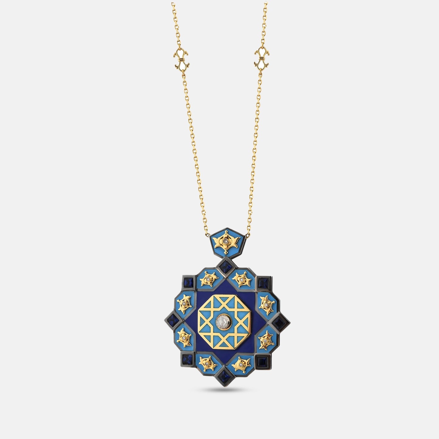 18K Gold Diamond Seljuk Star Necklace