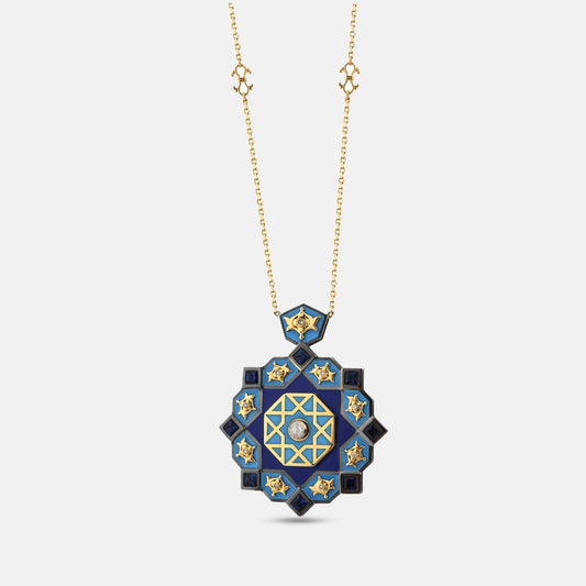 18K Gold Diamond Seljuk Star Necklace