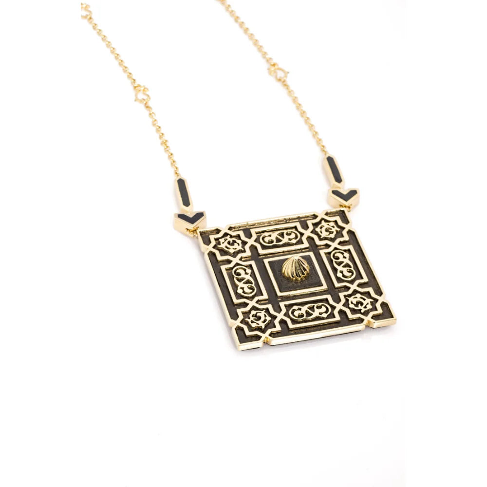 18K Gold Embroidery Gold Necklace