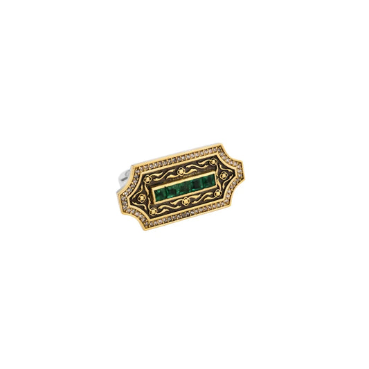 18K Gold Emerald Enderun-u Zarafet Ring