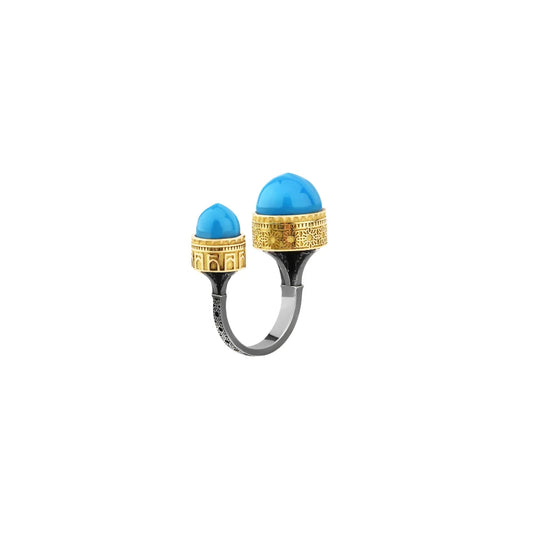 18K Gold Double Dome Ring
