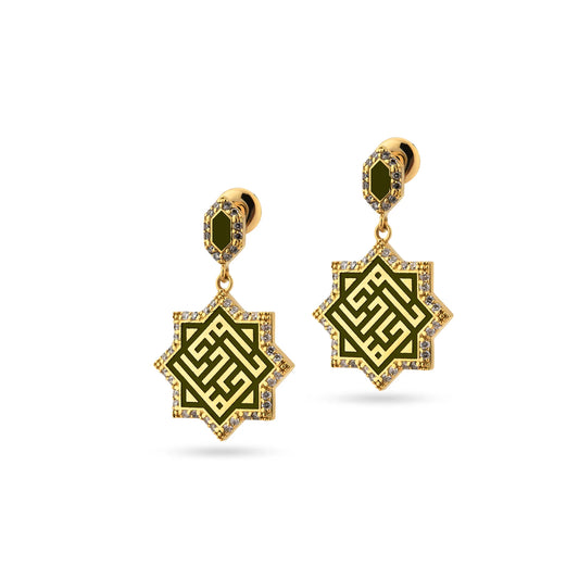18K Gold Diamond Andalusian Drop Earrings