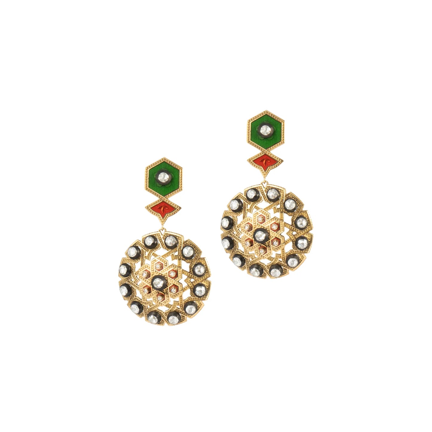 18K Gold Diamond Civilization Sparkle Earrings