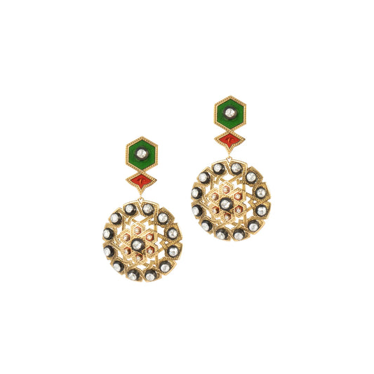 18K Gold Diamond Civilization Sparkle Earrings