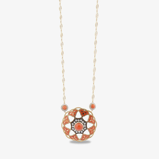 18K Gold Diamond Seljuk Motif Necklace