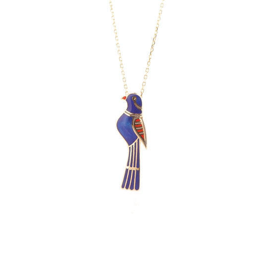 18K Gold Bird Motif Necklace