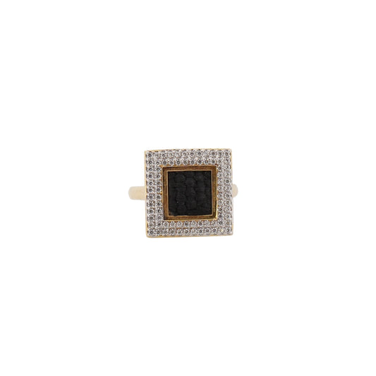18K Gold Diamond Kiswah Al-Kaabah Square Ring